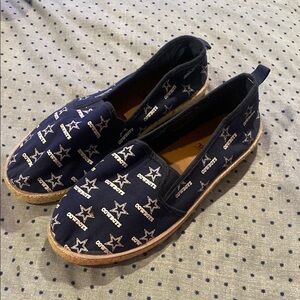 Dallas Cowboys. Navy Blue Espadrilles with Star Pattern. Size 10